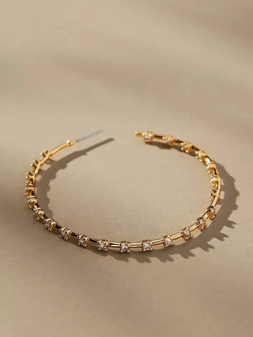 NWT Anthropologie Patterned Pave Hoop Gold Earrings